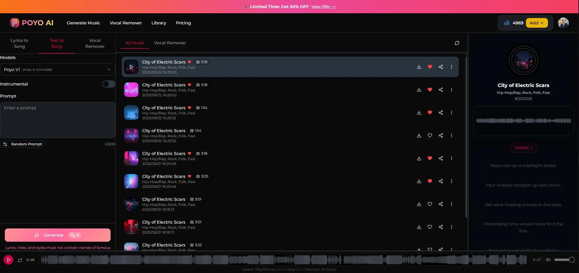 Musirio Text to Song Generator